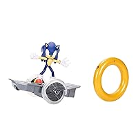 Sonic The Hedgehog Speed RC Skateboard Vehicle with Gold Ring Controller – Light Up Wheels & 360 Spins, Turbo Mode for Extra Boost, 2.4GHz, 100FT Range