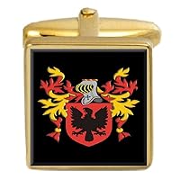 Bowcott England Family Crest Surname Coat Of Arms Gold Cufflinks Engraved Box