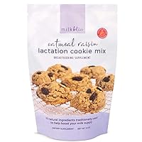MilkBliss Lactation Cookies Mix- Oatmeal Raisin Breastfeeding Cookie Supplement Support for Breast Milk Increase- 15oz