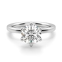 Riya Gems 1.80 CT Round Infinity Accent Engagement Ring Wedding Eternity Band Vintage Solitaire Silver Jewelry Halo-Setting Anniversary Praise Ring Gift