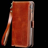 Natural Leather case for Samsung Galaxy S21 Ultra S20 FE S9 S8 S10 Plus Note 20 10 9 a32 a71 a51 A52 A72 Wallet Stand Holder Bag,Coffee,for Galaxy Note 10