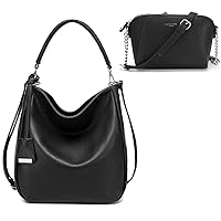 DAVIDJONES Faux Leather Hobo Purse and Wallet set for women Small Chain Crossbody Bags for Girls Bundle