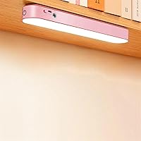 Desk Lamp LED USB Office Lights Rechargeable Table Lamp Monitor Magnetic Portable Stepless Dimming Reading Light for Bedroom 1Pcs (Color : Pink)