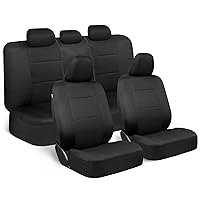 PolyPro Seat Covers Full Set in Solid Black – Front and Rear Split Bench Covers, Easy to Install for Auto Trucks Van SUV Car