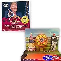 OUR FRIENDLY FOREST 2 Pack of Talking Trump Anniversary Card & Donald Pop Up Birthday Card with LIGHT & SOUND