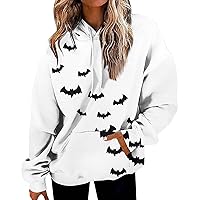 XHRBSI Halloween Lightweight Zip Up Hoodie Women Fashion Daily Versatile Casual Crewneck Sweatshirts Graphic Long Sleeve