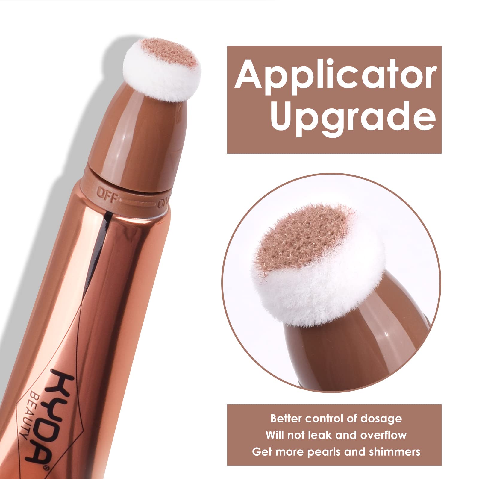 KYDA Highlighter Beauty Wand, Liquid Face Illuminator with Cushion Applicator, Natural Glossy Finish Smooth Creamy Texture, Highlighter Bronzer Makeup, Lightweight Breathable, by Ownest Beauty-#Spotlight Highlighter