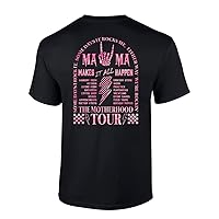 Womens Mothers Day Whimsical Funny Mama World Tour Pink Design Ladies Short Sleeve T-Shirt