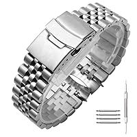 Curved Stainless Steel Metal Watch Band Bracelet Strap Buckle Clasp