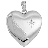 Sterling Silver Diamond Heart Locket/Urn Necklace 1 Picture 1 inch