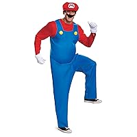 Disguise Mens Mario Costume, Official Super And Hat Adult Sized, Mario, S (28-30)