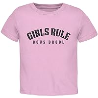 Girls Rule Boys Drool Light Pink Toddler T-Shirt - 4T