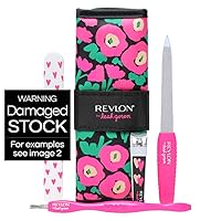 Revlon x Barbie Manicure Essentials Kit, 4 Piece Stainless Steel Beauty Set Includes Nail Buffer, Emeryl File, Cuticle Pusher, Nail Clipper & Travel Case ( color may vary) Revlon x Barbie Manicure Essentials Kit, 4 Piece Stainless Steel Beauty Set Includes Nail Buffer, Emeryl File, Cuticle Pusher, Nail Clipper & Travel Case ( color may vary)