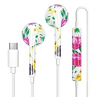 for USB C Wired Earbuds/Semi-in-Ear Headphones/Earphones with Microphone & Volume Control HiFi Stereo Noise Isolating Compatible with Samsung Galaxy S23/S22/S21/S20/Ultra Note 10/20/iPad Pro