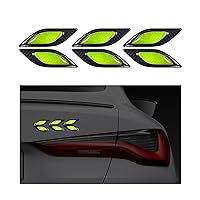 6PCS 3D Strong Reflective Stripe Sticker, High Intensity Car Night Visibility Safety Warning Protective Decal, Universal Car Bumper Reflective Stickers, Vehicle Exterior Decor (Black & Green)