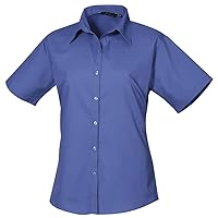 Premier Short Sleeve Poplin Blouse / Plain Work Shirt