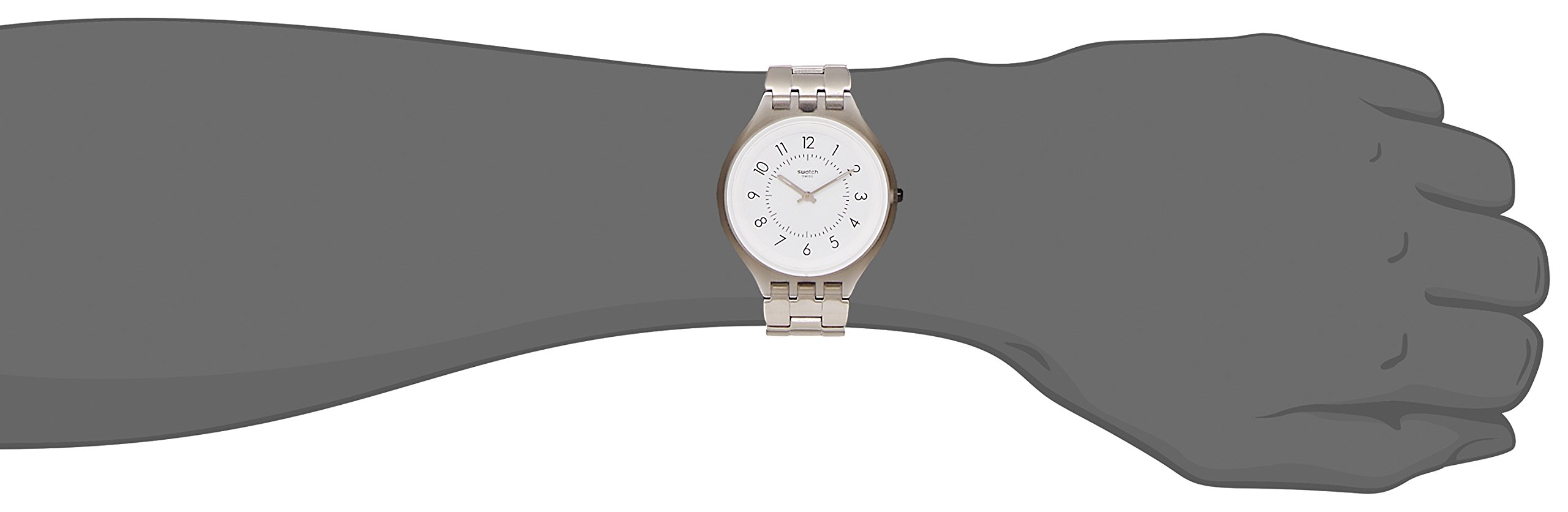 Swatch Unisex Digital Quartz Watch with Stainless Steel Strap SVUM101G