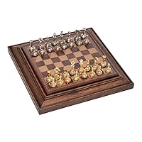 Bello Collezioni - Little Italy Magnetic Mini Chess Set with 24k Gold & Silver Plated Chessmen from Italy