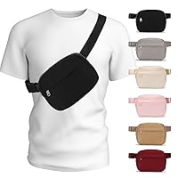 MAXTOP Belt Bag Fanny Packs for Women with Adjustable Strap Fashion Waist Packs Mini Crossbody Bag for Yoga Workout Running Traveling Gym Black