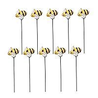 Bee Garden Stakes Decor Honey Bee Garden Stick Decorative Bee Yard Stake Flower Bed Decor for Outdoor Garden Ornament 10PCS Bee Yard Stake