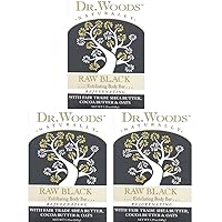 Dr. Woods Raw Black Exfoliating Body Bar with Organic Shea Butter, 5.25 oz (Pack of 3)