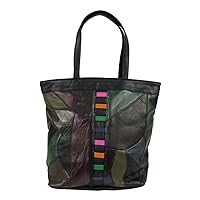 Yumisha Sangyo Hongawa 4205 Genuine Leather Patchwork Handbag Bag, Genuine Leather, Lightweight, Multi-functional, Fashionable Patchwork Shoulder Bag