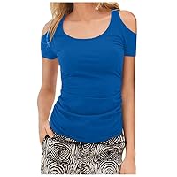NP Women Low-Cut Short-Sleeved T-Shirt Casual Basic Blue