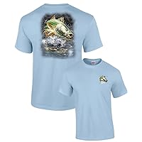 Fishing Tee Shirt Jumping Rainbow Trout Military