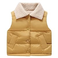 Toddler Boys Girls Solid Winter Fleece Button Coat Jacket Vest Thicken Warm Outwear Boys Large Winter Jacket