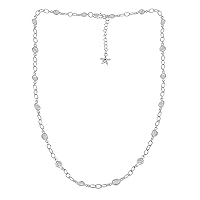 2.00 CTW Natural Diamond Polki Long Chain Necklace 925 Sterling Silver Platinum Plated Everyday Slice Diamond Jewelry