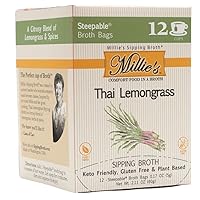 Millie’s All Natural Organic Gluten-Free Vegetable Sipping Broth 12 Tea Bags Thai Lemongrass