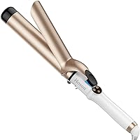 Hoson 1 1/2 Inch Curling Iron Large Barrel, 1.5 Long Barrel Curling Wand Dual Voltage, Ceramic Tourmaline Coating with LCD Display, Glove Include