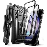 SUPCASE for Samsung Galaxy S24 Case with Stand [2 Front Frames] [Built-in Screen Protector & Belt-Clip] [Military-Grade Protection] Heavy Duty Rugged Kickstand Phone Case for Galaxy S24, Black
