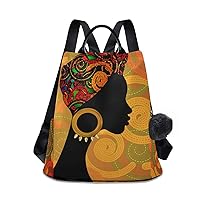ALAZA Young Black Woman in Turban African Beauty Backpack for Daily Shopping Travel