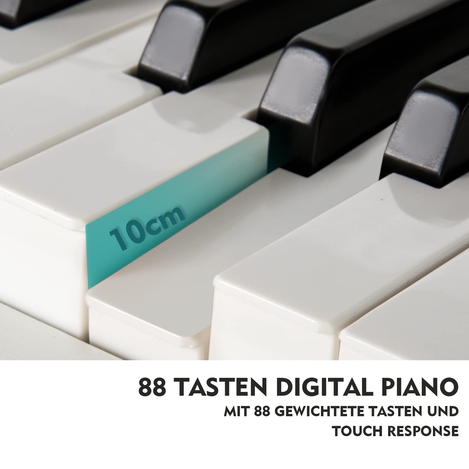 MUSTAR Digital Piano 88 Tasten mit Hammermechanik, E Piano weiß, E-Klavier mit 3 Pedale Adapter, 2 Kopfhöreranschluss, Duales Kontrollsystem, USB/MIDI, Klassisch professionell