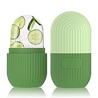 GeeRic Ice Face Roller, Silicone Ice Facial Rollers, Cube Face Contour for Eyes Neck, Beauty Facial Massage Roller Remove Dark Circle Pore Shrink Face Roller Skin Care Tools (Green)