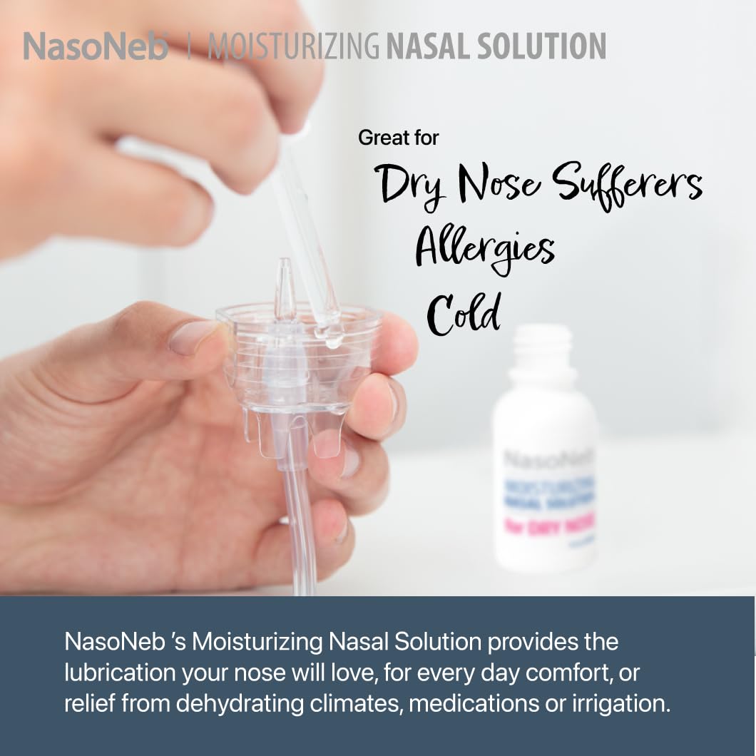 NASONEB* Sinus Therapy System Starter Kit with Bonus 3 Pack 30ml Saline Moisturizing Nasal Spray Bundle – Moisturizing Nasal Irrigation and Treatment Delivery