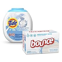 Tide Pods He Turbo Laundry Detergent Pacs Tub, Free and Gentle, 81 Count with Dryer Sheets Free & Gentle 240CT