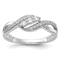 14k White Gold Diamond Fashion Ring Size 7 Jewelry for Women