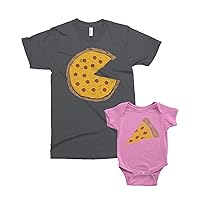 Threadrock Pizza Pie & Slice - Dad Baby Toddler Son Daughter Matching Shirts Set