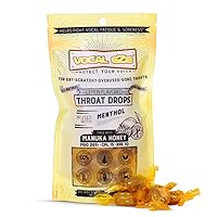 Vocal Eze Manuka Honey Cough Drops | Lozenges to Relieve Sore, Hoarse, Fatigue, Dryness of Throat | Voice Support, All Natural and Organic Ingredients (20, Lemon) UMF 10+ (MGO 265+)