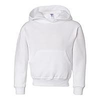 Jerzees boys Youth Pullover Hooded Sweatshirt, White, Large US
