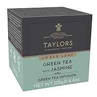Taylors of Harrogate Green Tea with Jasmine Loose Leaf, 4.41 Ounce Carton (Pack of 6)