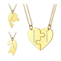 PROSTEEL Couple Heart/Cat Necklaces, 2pcs Necklaces/Set, Black/18K Real Gold Plated 316L Stainless Steel, Mens Womens Jewelry (with Gift Box)