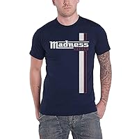 Madness T Shirt Stripes Band Logo Official Mens Navy Blue