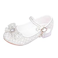 Mary Jane Toddler Shoes Girls Dress Shoes Mary Jane Wedding Flower Heels Glitter Princess Shoes for Kids Toddler