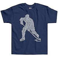 Threadrock Little Boys' Hockey Player Typography Design Toddler T-Shirt