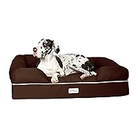 PetFusion Ultimate Dog Bed, Orthopedic Memory Foam, Multiple Sizes/Colors, Medium Firmness Pillow, Waterproof Liner, YKK Zippers, Breathable 35% Cotton Cover, 1yr. Warranty,Brown, XXL Jumbo (50x40