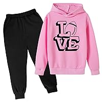 Sweatsuits Set For Boys, Rugby Letter Printed Hoodie And Solid Jogging Sweatpants 2 Piece Outfits Casual Tracksuit