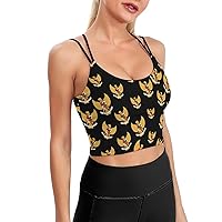 Coat Arms of Indonesia Padded Sports Bras for Women Double Spaghetti Strap Yoga Bra Gym Crop Tank Tops